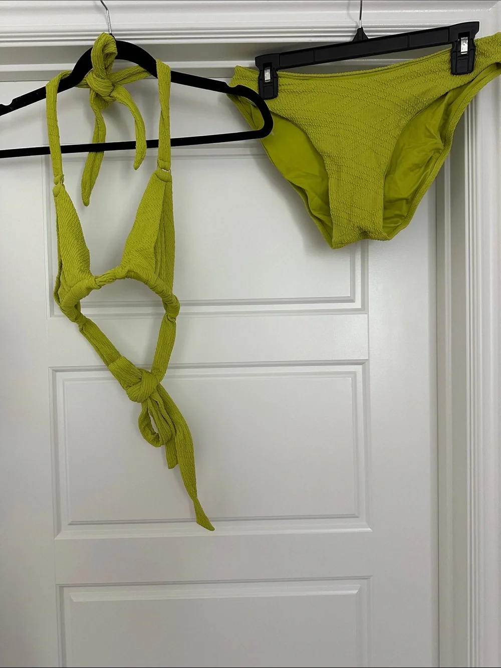 Monday Swimwear Olive Green Textured Triangle Bikini